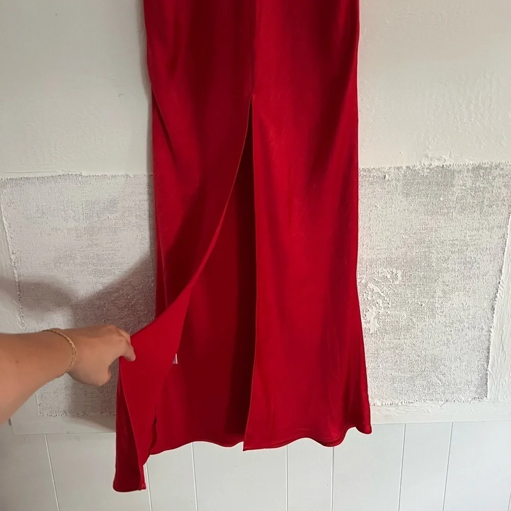 Superdown Red ‘Calla’ Satin Skirt